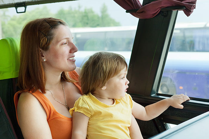 Partire in autobus con i vostri bambini
