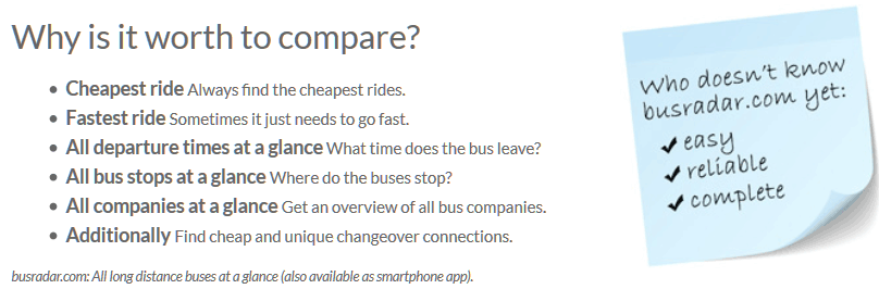 Why is it worth to compare long distance buses