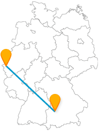 Schatzkammer, Puppenkiste und Sozialsiedlung - die Reise mit dem Fernbus von Aachen nach Augsburg bringt in jedem Fall Abwechslung.
