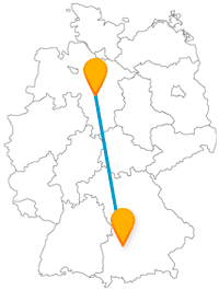 Die Fahrt mit dem Fernbus zwischen Augsburg und Hannover bringt Sie zu Zoo-Attraktionen und zu einem schlossähnlichen Gebäude.