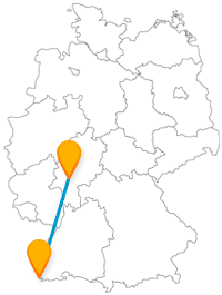 Schwimmen Sie im Rhein oder erleben Sie Großstadtflair nach der Reise mit dem Fernbus zwischen Basel und Frankfurt.