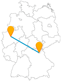 Die Reise mit dem Fernbus von Bayreuth nach Dortmund legt einige hundert Kilometer zurück.