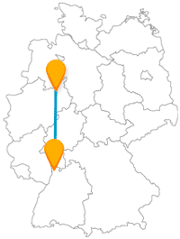 Die Reise mit dem Fernbus zwischen Bielefeld und Mannheim verspricht gemütliche Spaziergänge.