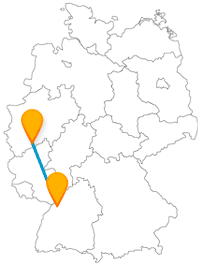 Fahren Sie mit dem Fernbus zwischen Bonn und Karlsruhe zur ehemaligen Hauptstadt Deutschlands und zur Fächerstadt.