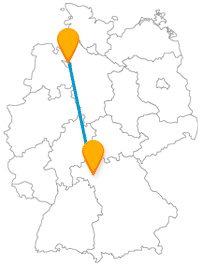 Die Fahrt im Fernbus zwischen Bremen und Würzburg ist auch eine historische Reise.