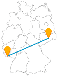 Von Ost nach West bringt Sie der Fernbus von Dresden nach Saarbrücken.