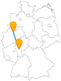 Die Reise mit dem Fernbus von Frankfurt nach Münster verbindet eine Finanzgroßstadt mit einer studentischen Fahrradstadt.