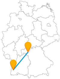 Verbinden Sie mit dem Fernbus zwischen Freiburg und Würzburg zwei beliebte Universitätsstädte.