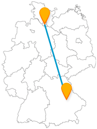 Verbinden Sie mit der Fernbusfahrt von Hamburg nach Regensburg Großstadtflair mit beschaulicher Atmosphäre.