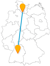 Mit dem Fernbus von Hamburg nach Stuttgart erleben Sie eine Fahrt von Deutschlands Tor zur Welt nach Deutschlands Süden.