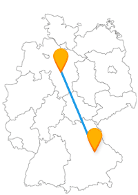 Entscheiden Sie sich bei einer Fahrt mit dem Fernbus zwischen Hannover und Regensburg entweder für Wurstkuchl oder einen Irrgarten.