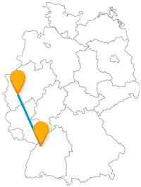 Der Karlsruhe Köln Bus fährt direkt am Hauptbahnhof Karlsruhe ab und hat sein Ziel am Köln Bonn Flughafen.