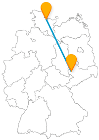 Die Reise mit dem Fernbus von Kiel nach Leipzig führt quer durch Deutschlands Osten.