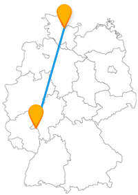 Entweder hoch hinaus oder in verwinkelte Gassen kann es nach der Fahrt mit dem Fernbus Kiel Mainz gehen.