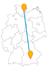 Machen Sie auf Ihrer Reise mit dem Fernbus zwischen Kiel und München auch mal eine Fahrradtour oder haben Ihren Spaß auf einem sehr großen Fest.