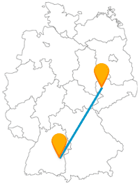 Nach der Fernbusfahrt von Leipzig nach Ulm oder umgekehrt kann es auch mal zu Fuß weitergehen.