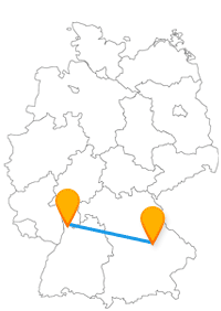 Nach der Fernbusfahrt zwischen Mannheim und Regensburg kommen Sie jeweils auch zu Fuß gut weiter.