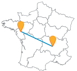 Réservez un trajet en bus de Nantes à Saint Etienne