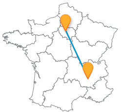 Tous les trajets de bus de Paris à Valence, France