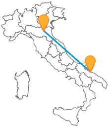 Partite per un viaggio lungo l'Adriatico con il pullman da Bari a Bologna