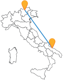 Scoprite l'Italia viaggiando in bus tra Bari e Bolzano