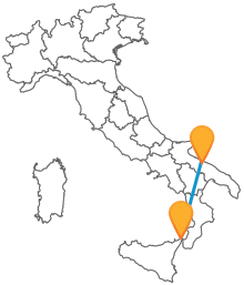 Attraversate il Sud Italia con un comodo ed economico autobus da Bari a Messina