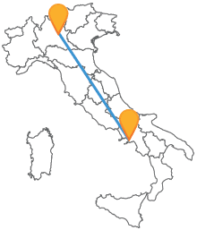 Viaggia attraverso l'Italia con un bus da Brescia a Napoli