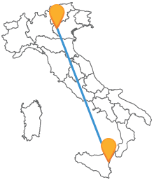 Preparatevi ad affronatre un viaggio lungo l'Italia con l'autobus da Catania a Verona