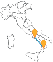 Scegliendo il pullman da Catanzaro a Napoli visiterete due importanti capoluoghi del Sud Italia